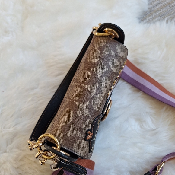 NWT Coach Kleo Disco Signature Crossbody Embellished Patchs Saddle Shoulder Bag - Picture 11 of 15